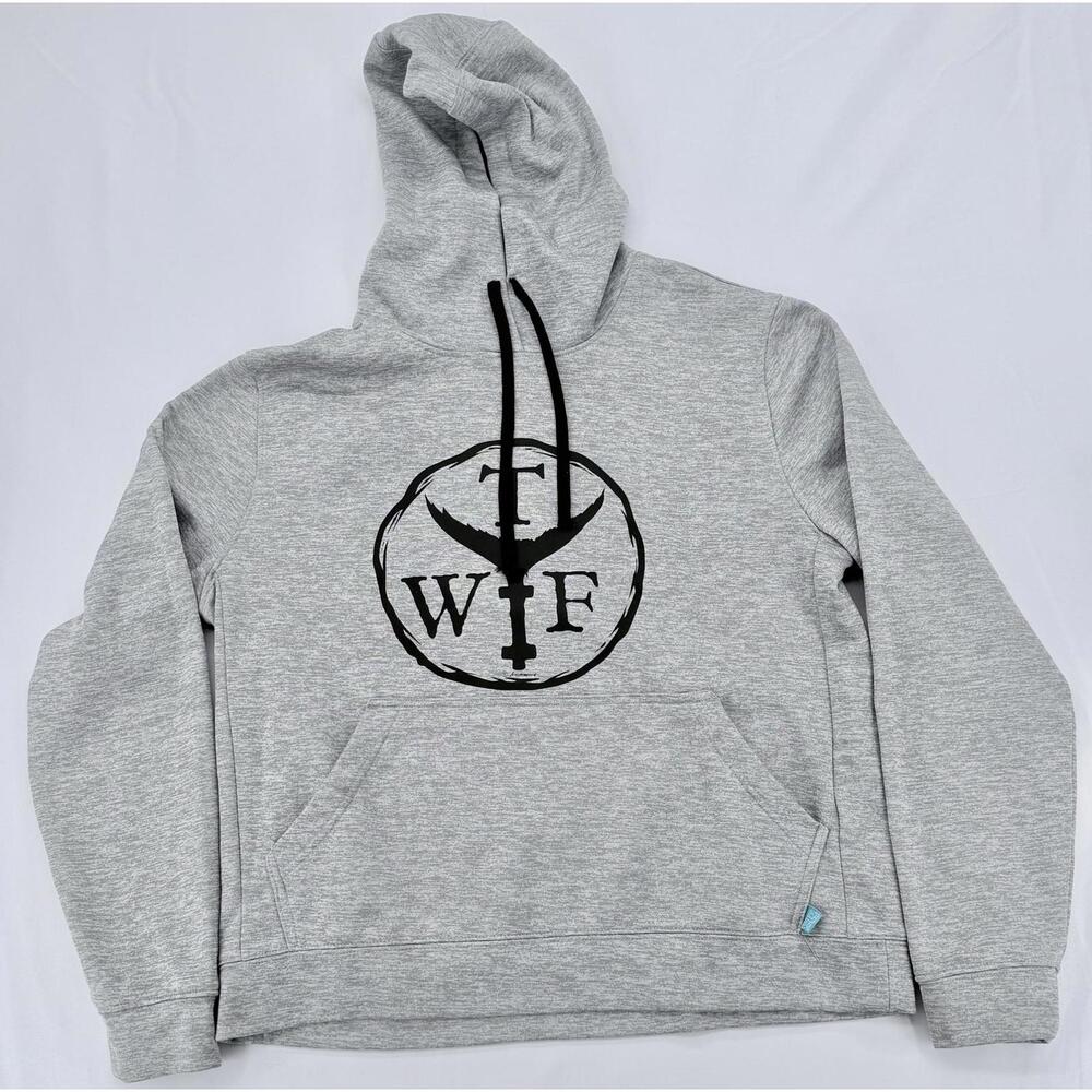 What The Fin Performance Fabric‎ Hoodie Medium Gray Casual Fit Polyester